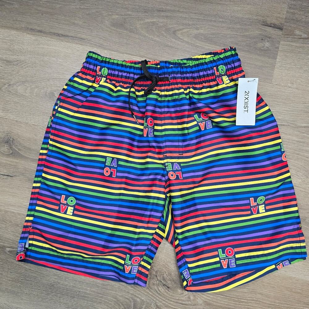 2(X)IST Men's Catalina Pride Printed Swim Trunks sz small NWT